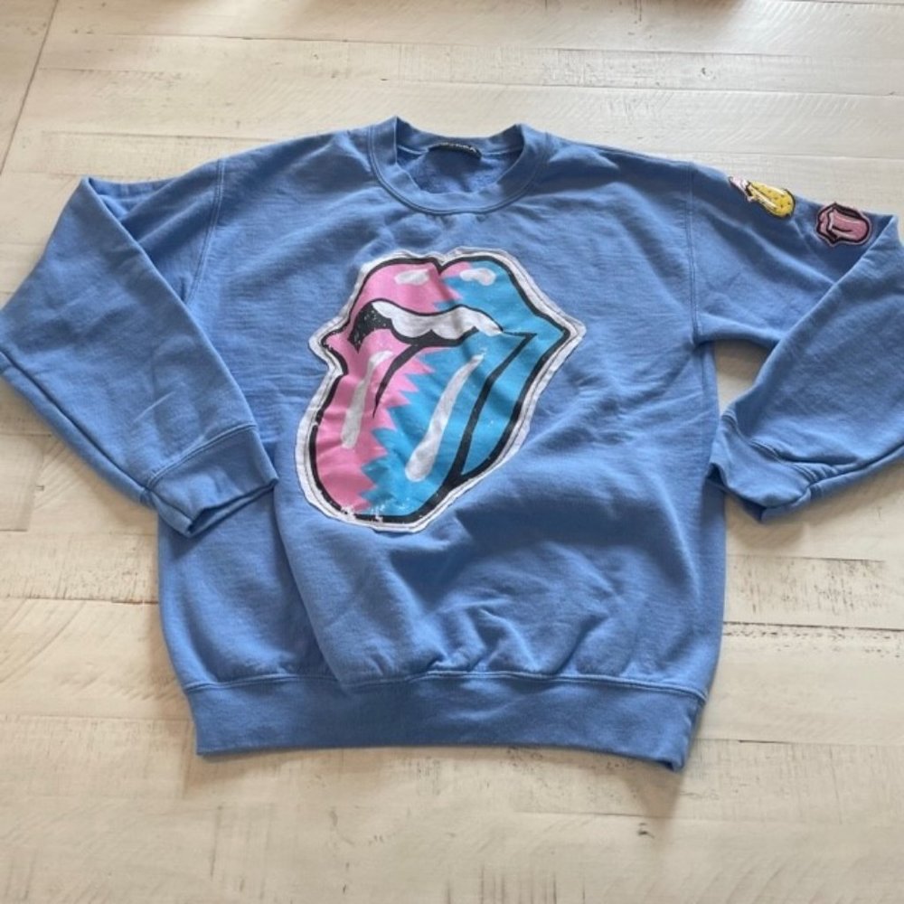 Sojara Rolling Stones Patch Crewneck Sweatshirt